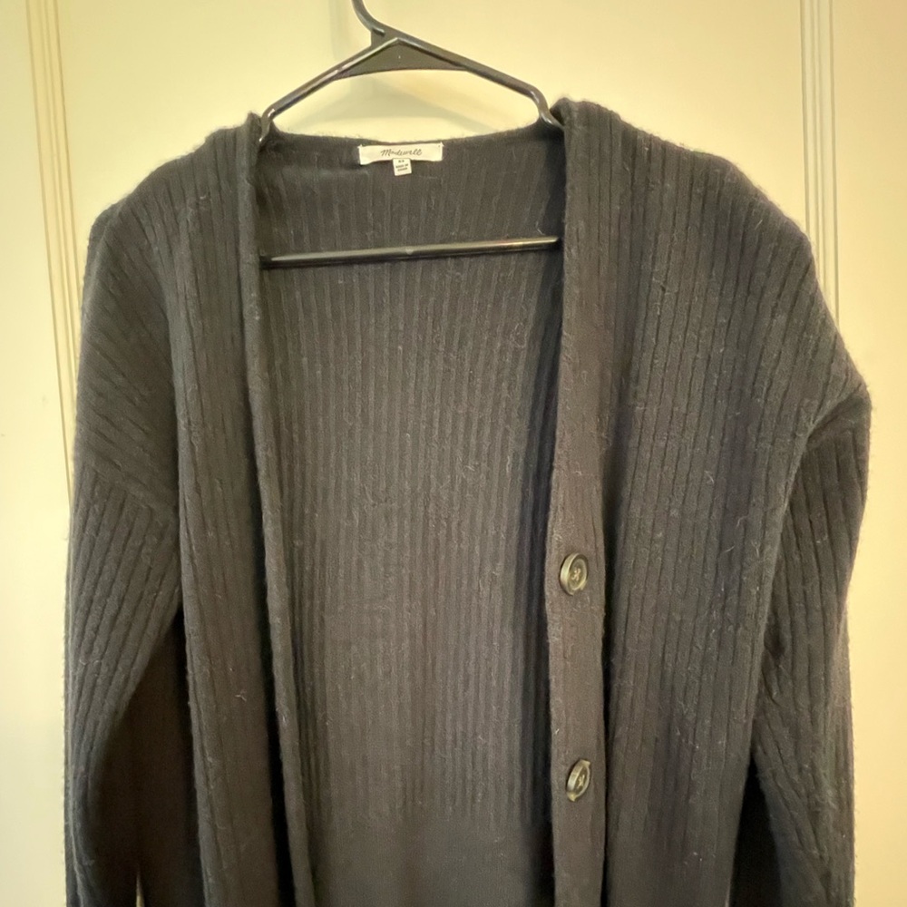 soft black Madewell cardigan